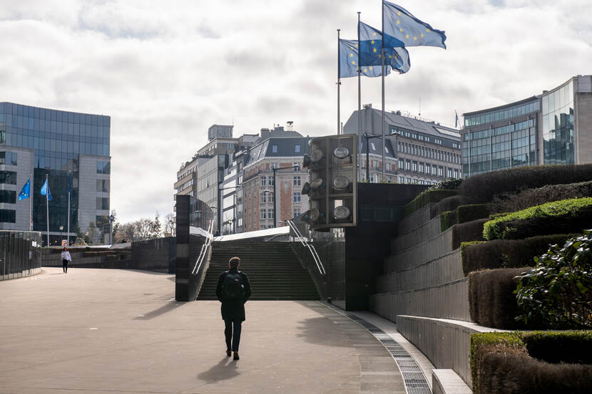 Place Schuman in Europese wijk Brussel