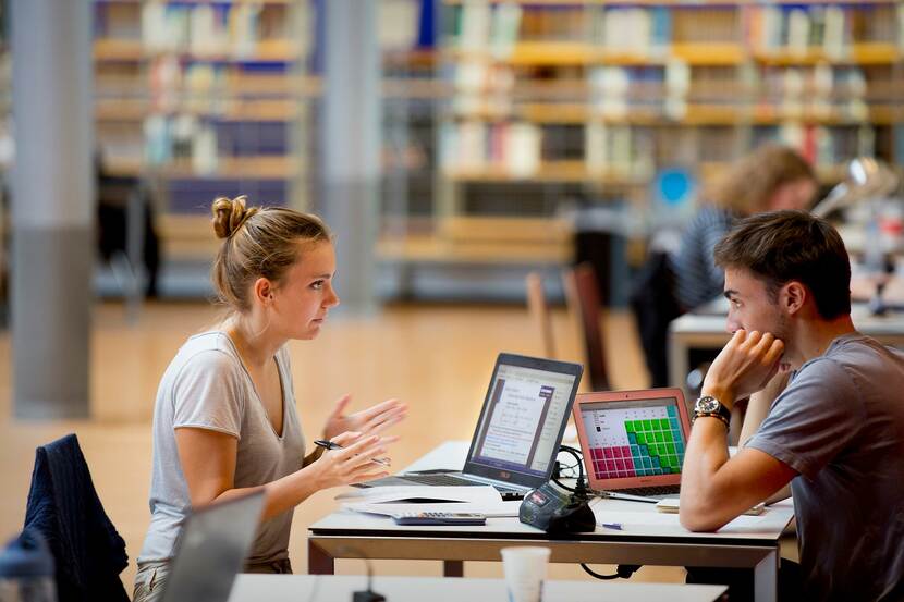 Studenten in de bibliotheek