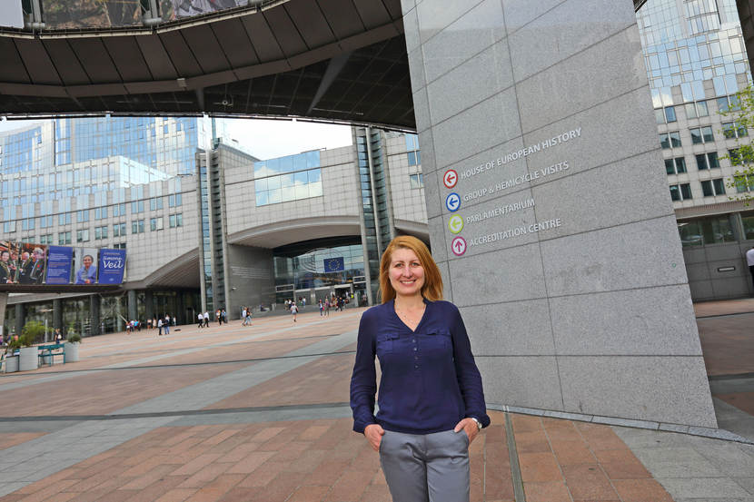 Olga Korolkova bij Europees Parlement