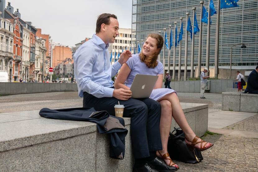 Fieke van de Ven en Daniel Sent voor Berlaymontgebouw van de Europese Commissie